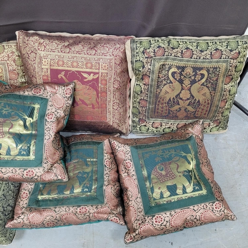 56 - Nine Indian themed cushions (9)