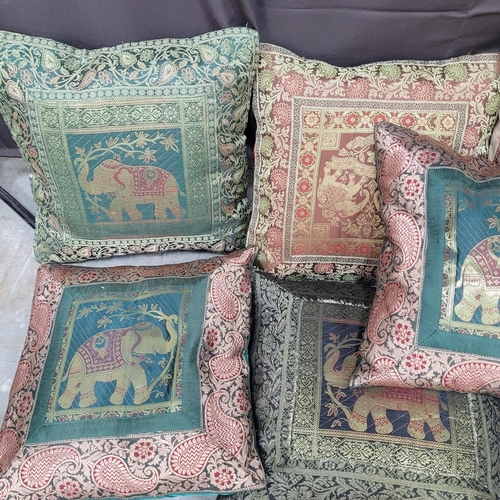 56 - Nine Indian themed cushions (9)