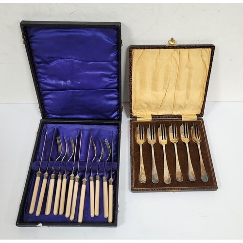 58 - two small sets of silver plated cutlery