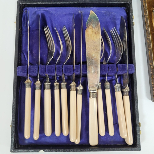 58 - two small sets of silver plated cutlery