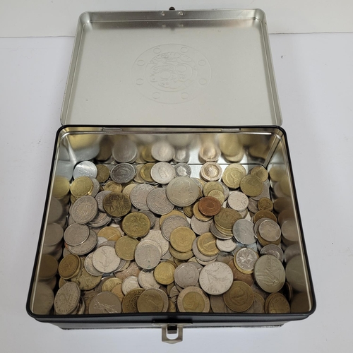 59 - Tin of 20thC British and world coins