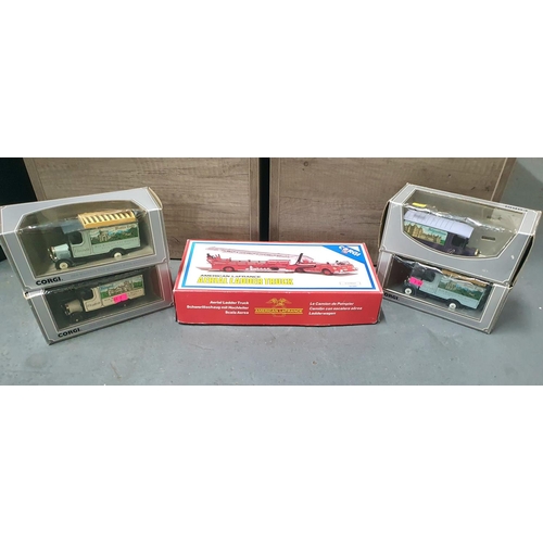 73 - Five Corgi boxed vans including an Ariel Ladder Truck (5)