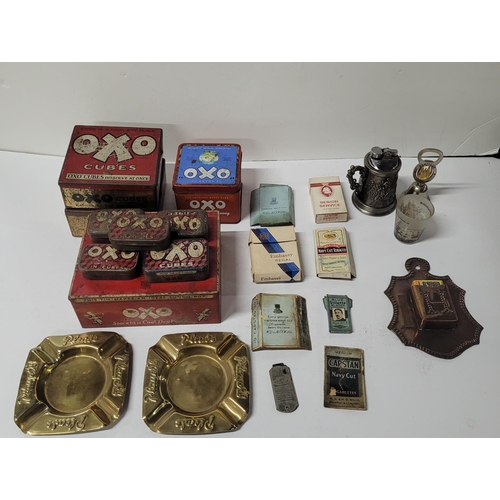 88 - variety of small OXO tins with quantity of other collectables (Qty)