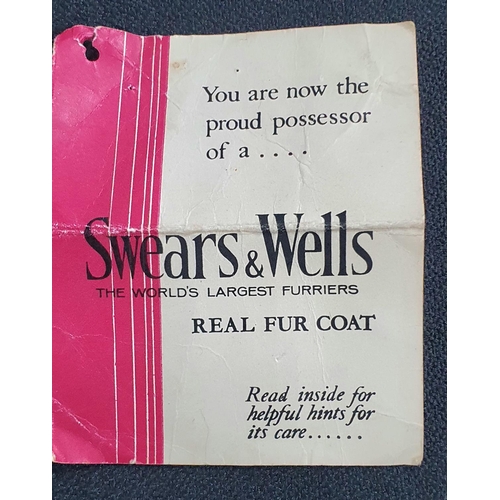 146 - Fine quality Hungarian vintage ladies fur coat retailed by Swears and Wells of Oxford Street, London