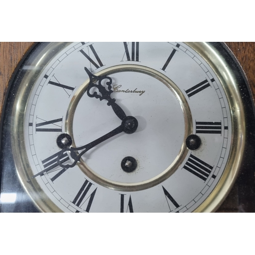 173 - Hanging wood cased wall clock