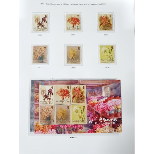 193 - Red Stanley Gibbons Guernsey stamp album containing 2005 -2011 MU sets and mini sheets (qty)