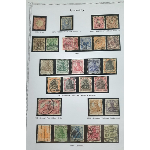 200 - Blue stamp album of world stamps A to H including many 19thC used including China, Germany, Denmark ... 