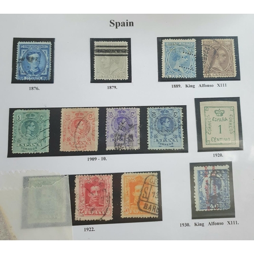 205 - Blue stamp album of world stamps A to H including many 19thC used including Italy, Netherlands & the... 