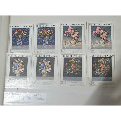 210 - Two stamp albums (Black & blue) containing hundreds of Czech stamps, mint and used sets and mini-she... 