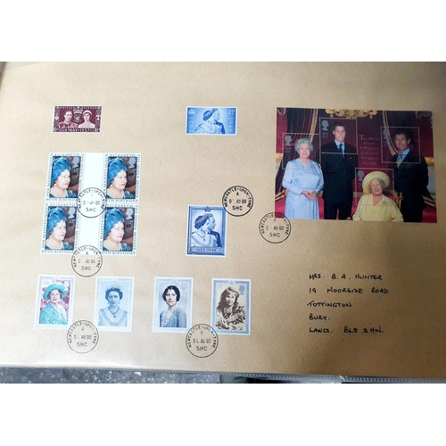 212 - Box of QEII  post decimal FDC including gutter pairs and mini sheets on oversized envelopes (Qty)