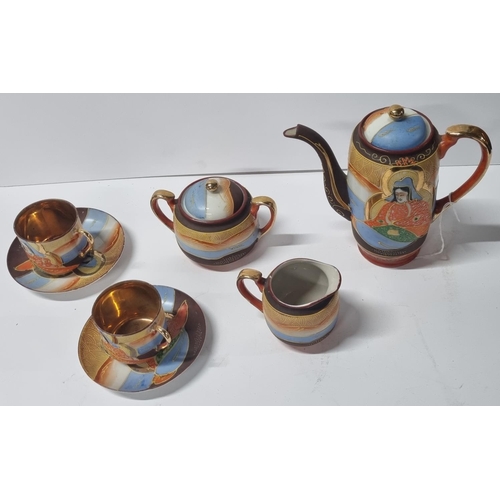 427 - Small Japanese tea set, hand-painted (Qty)