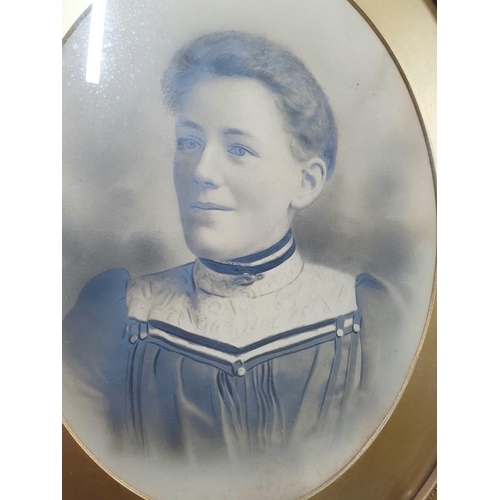 50 - Early 20thC oval tinted photograph of a lady in original gilt frame