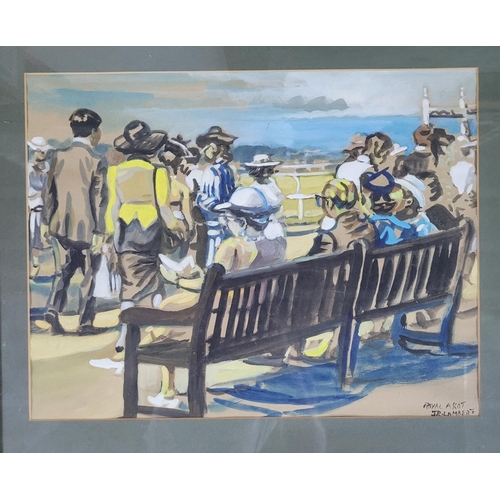 182 - Five J.R. Lambert watercolours depicting horse racing scenes, all framed (5)