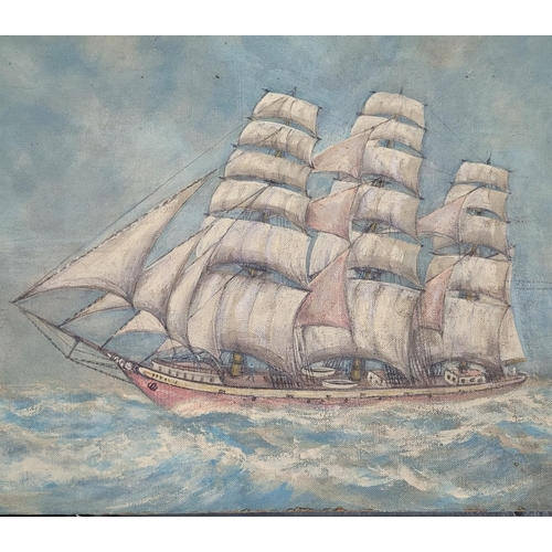 183 - J.R. Lambert Colne street scene gouache together with a J.M. Lambert ship on the high seas (2), both... 