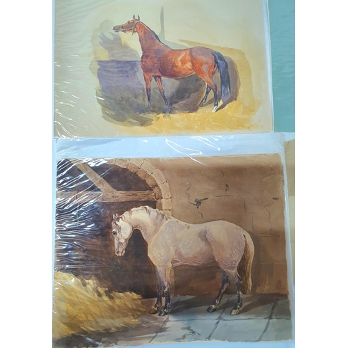 272 - Set of five late Georgian and Victorian animal watercolours and drawings (5), all unframed