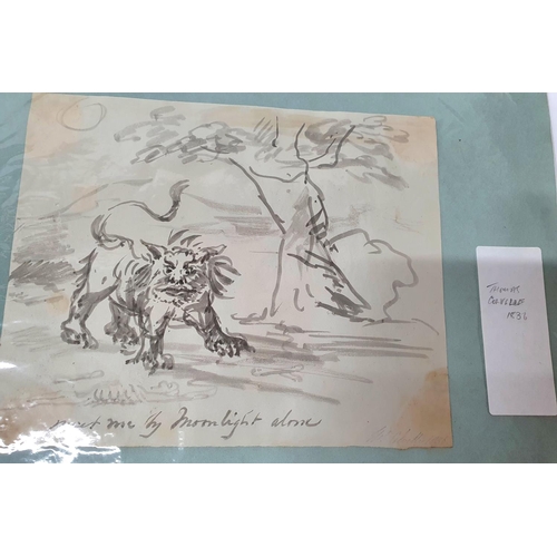 272 - Set of five late Georgian and Victorian animal watercolours and drawings (5), all unframed