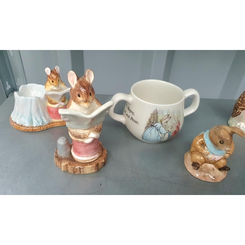 409 - Nine Beatrix figurines, mainly Beswick together with a Beatrix Potter bowl (10)