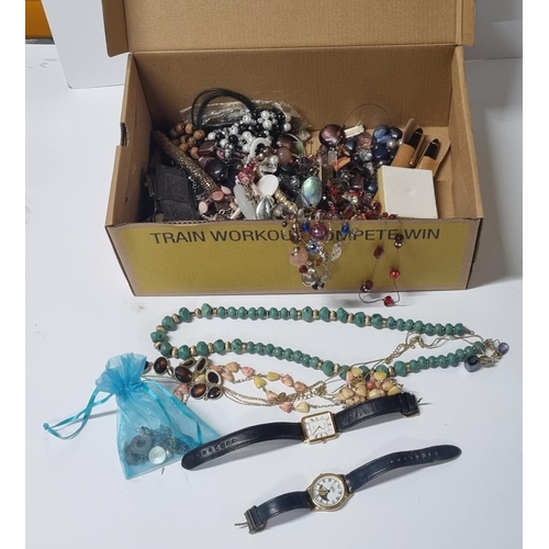 35 - Collection of costume jewellery including watches