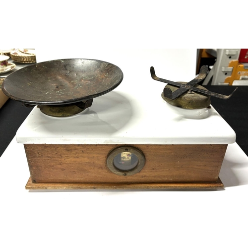 227 - French, antique shop weighting scales