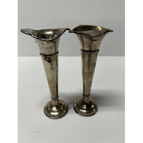 3 - Pair of weighted Sheffield silver candle sticks