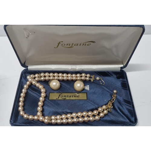 38 - Qty of costume jewellery including a pearl necklace and earrings set