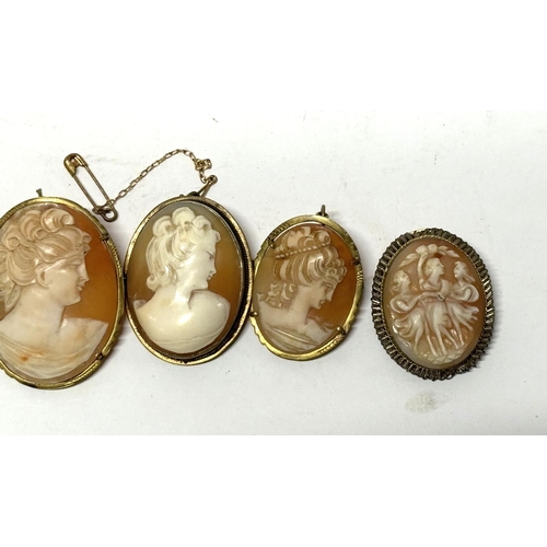 40 - Five Victorian framed cameo brooches (5)