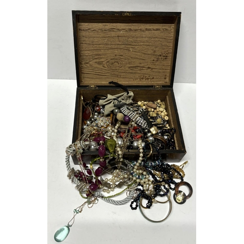 51 - Box of costume jewellery containing Watches and Necklaces