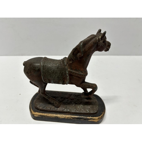 105 - Chinese metal horse on stand