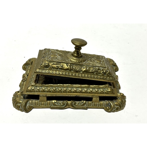 109 - Antique, ornate brass desk stamp