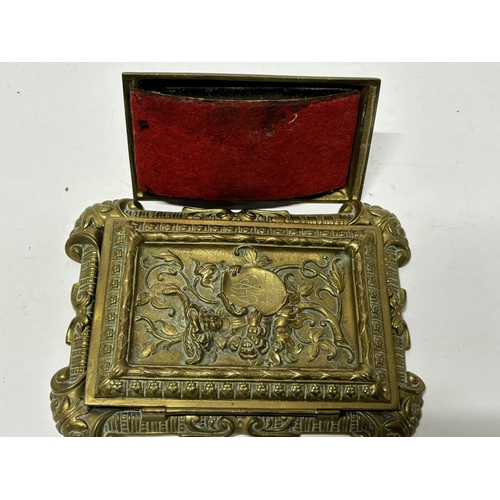 109 - Antique, ornate brass desk stamp