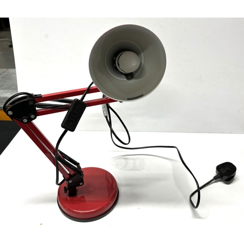 122 - Red anglepoise style lamp