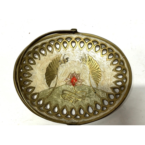 153 - Enamel brass plate