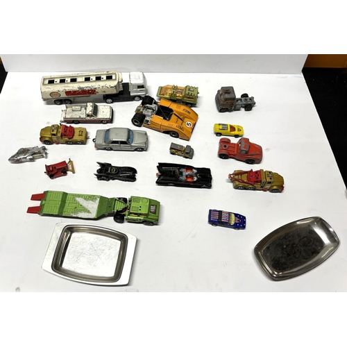 168 - Collection of used die cast cars & lorries etc including Esso truck (Qty)