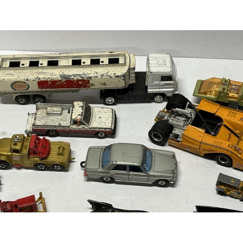 168 - Collection of used die cast cars & lorries etc including Esso truck (Qty)