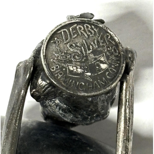 174 - Scottish pewter Quaich with a American silver Coin on pewter