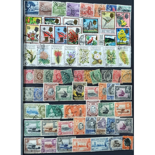 255 - Red WHS stamp stock book containing a large quantity of world stamps, mainly used unmounted, both 19... 