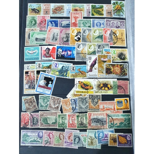 255 - Red WHS stamp stock book containing a large quantity of world stamps, mainly used unmounted, both 19... 