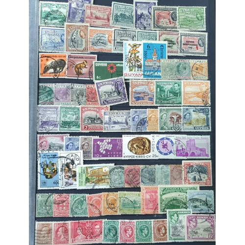 255 - Red WHS stamp stock book containing a large quantity of world stamps, mainly used unmounted, both 19... 