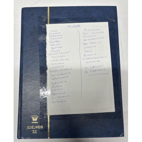 278 - Blue stamp book including a large quantity of 20th world stamps, mainly used unmounted (Hundreds)