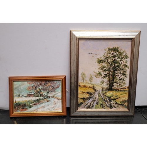 101 - Two 20thC oil on board landscape paintings signed Robert Lee, both framed (2)