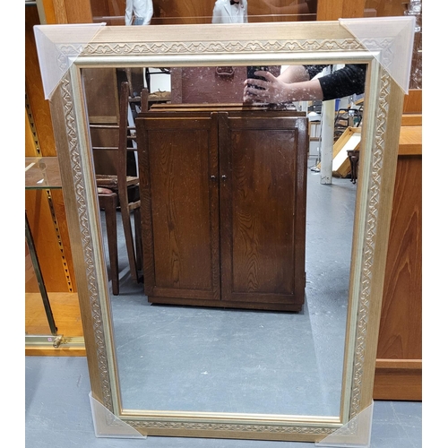 141 - Fine quality, modern, limed wood framed hall mirror