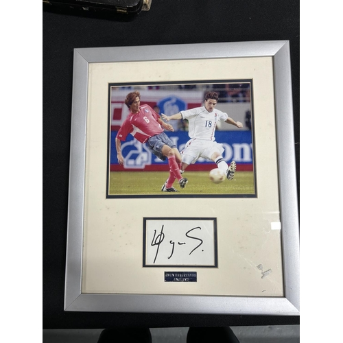 92 - Rare Signed picture of Owen Hargreves playing for England