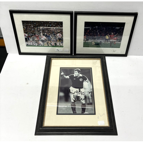 224 - Three Signed pictures including 1966 World cup winner Peter Shilton (3)