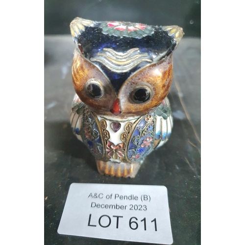 611 - Small enameled Owl