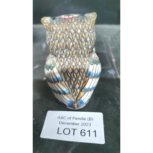 611 - Small enameled Owl