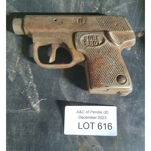 616 - Sure shot cap pistol (a/f)