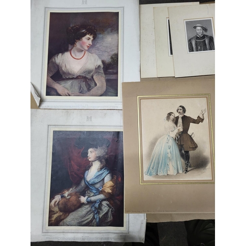 654 - Folio of Various 20thC prints of royal portraits including Henry the 8th and King George 4th 

Avera... 