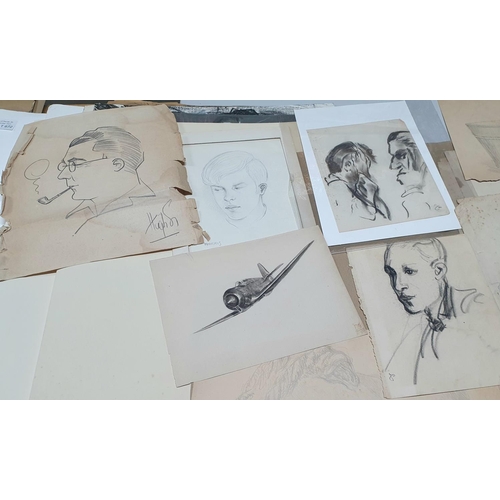 675 - Quantity of mid 20thC graphite drawings, various subjects (Qty)