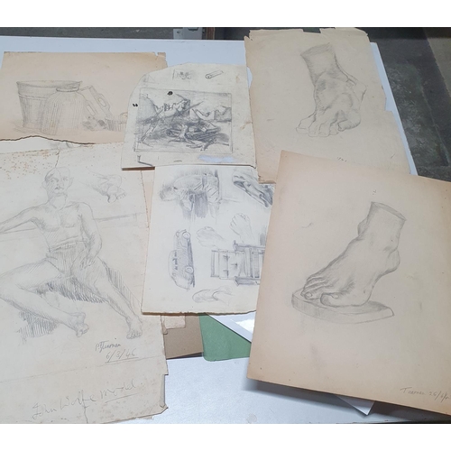 675 - Quantity of mid 20thC graphite drawings, various subjects (Qty)