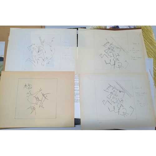 683 - Collection of abstract drawings etc indistinctly signed Leonoff (Qty)